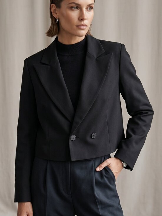kirundo Jackets & Blazers - NWT | Kirundo Cropped Black Blazer | Double Button Detail | Size Small